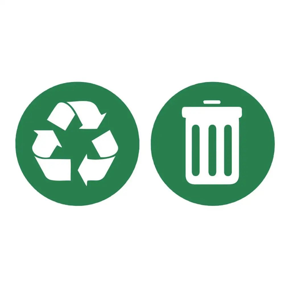 

2 Pcs Trash Can Stickers Nail Waste Sorting Decals Commercial Garbage Pvc Adhesive Label Container Classification