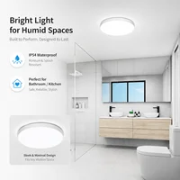 Ultra-thin Round LED Ceiling Lamp Waterproof Flush Mount Fixture 6500K Daylight Modern Home Lighting for Bedroom Kitchen Hallway 3