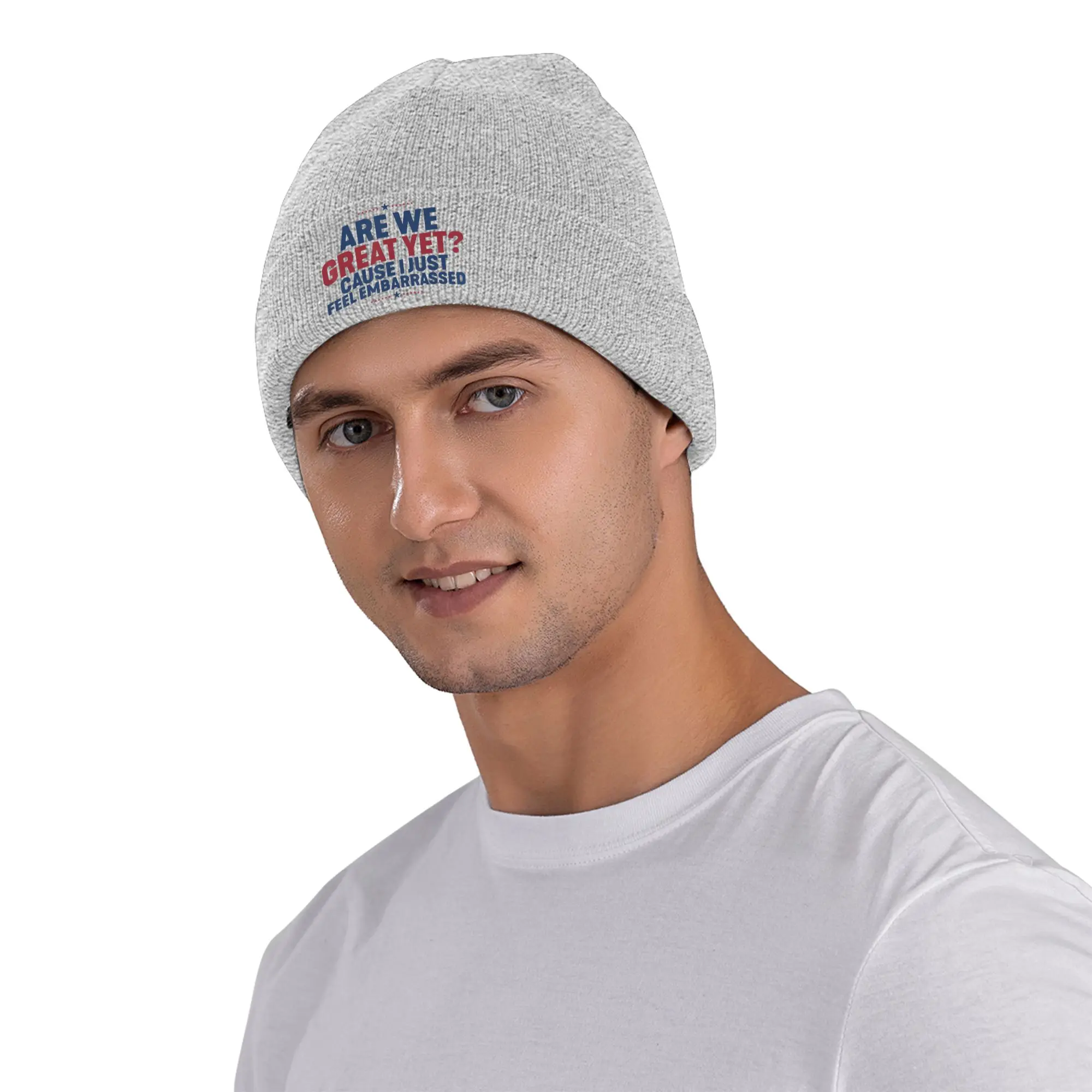 Are We Great Yet Cause I Just Feel Embarrassed Knitted Hats Autumn Winter Beanie Ski  Caps Unisex Acrylic Hip Hop Skullcap
