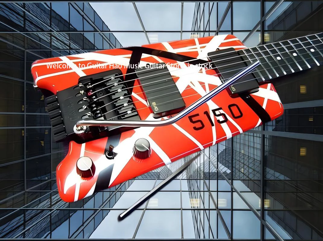 In stock EddieEdward VanHalen red white black band headless electric guitar myoelectric pickup trill bridge black hardware