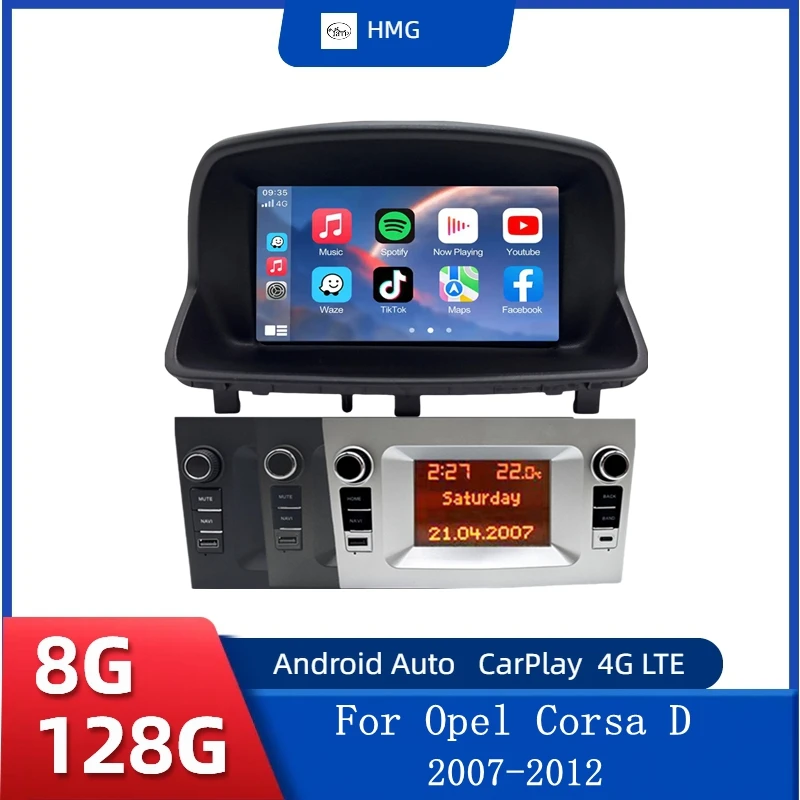 Android Radio Car Multimedia CarPlay for Opel Corsa D 2007-2014 Android Auto Car CarPlay Stereo Intelligent Screen Player GPS