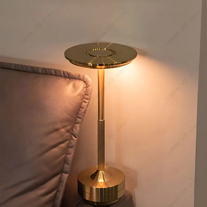 I-shaped LED Metal Table Lamp USB Rechargeable Touch Sensing Tricolored Desk Lamp Portable Dimmable Reading Lamp Camping Light