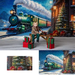 Winter Festive Polar Train Backdrops Kids Adult Photography Xmas Photocall Christmas Snowy Locomotive Backgrounds