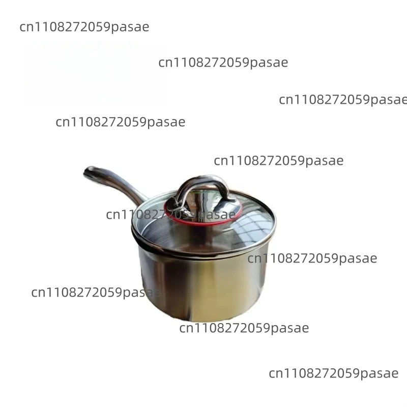 304 Stainless Steel 2L Milk Pot Classic Design Soup Pots Three-layer Bottom Tempered Glass Cover Compatible Induction Cooker Gas