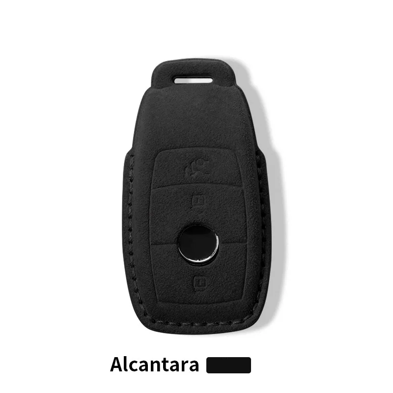 Alcantara Car Remote Key Case Cover For Mercedes Benz A B C E S Class W204 W205 W212 W213 W176 GLC CLA AMG W177 Fob Accessories