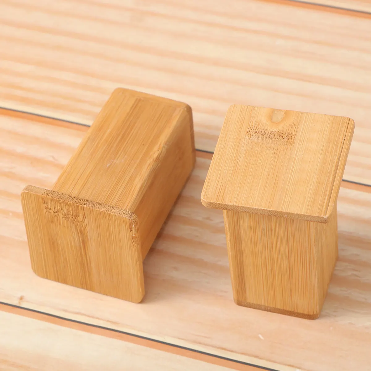 2Pcs Bamboo Toothpick Holder Hand Polished Carved Tableware Dining Table Decoration Eco Friendly Kitchen Accessory