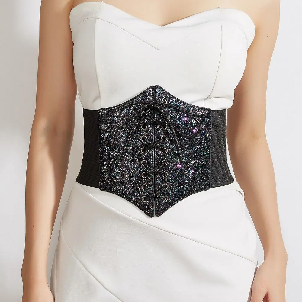 

Эластичные золотые пояса с блестящим леопардовым принтом, пояс с высокой талией, пояс для платья, блестящий корсет, пояс, корсет