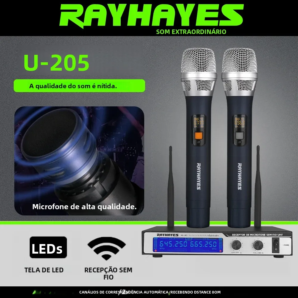 rayhayes-ku-205-ハンドヘルド充電式ワイヤレスマイク-irペアリング-長時間バッテリー駆動-カラオケやパフォーマンスに最適