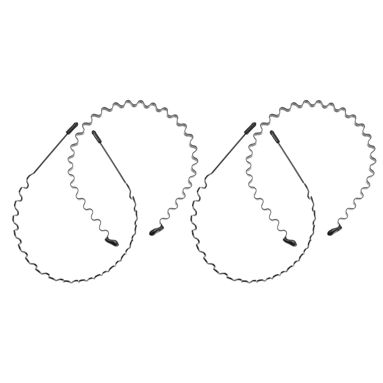 

4PcsBlackHardHeadbandsMetalElasticHairbandsWomenShowerHoopsCostumeAccessoriesEverydayUseWaveClipsHairCareStylingTools