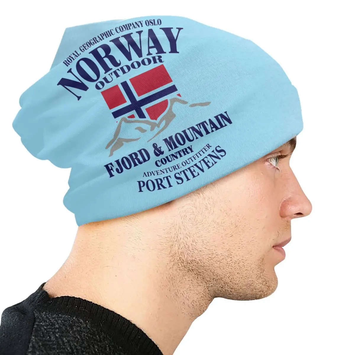 Norway Flag Bonnet Hats Street Knitting Hat For Women Men Warm Winter Fjord Mountain Skullies Beanies Caps