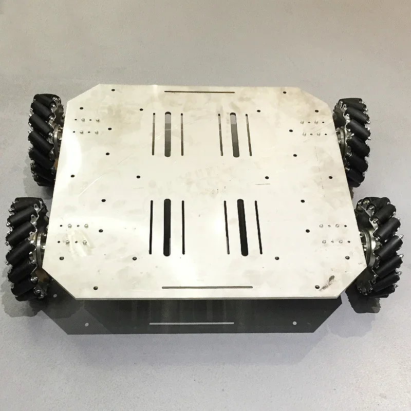 Chasis de coche Robot con rueda Mecanum de carga grande de 70KG con 4 Uds. De Motor codificador de 24V, controlador Arduino PS2 para plataforma de disparo ROS