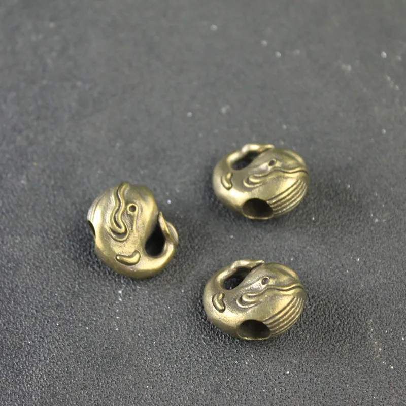 Cute Whale Brass Knife Beads EDC Outdoor DIY Paracord Accessories Handmade Woven Lanyard Pendants Jewelry Umbrella Rope Hangings - view 5