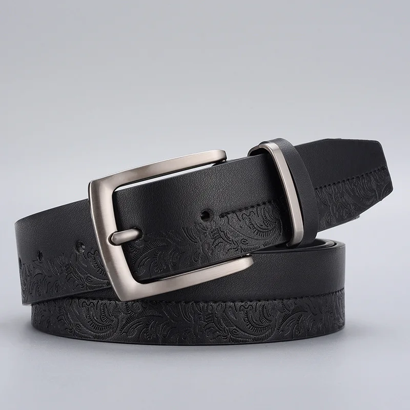 

Classic Vintage Emboss Pu Leather Belts For Men Famous Brand Waist Male Strap Belt for Jeans High Quality