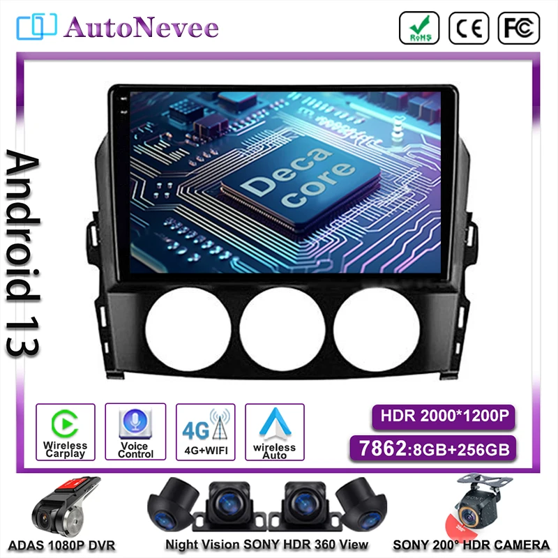 

Android Player GPS Navigation DVD NO 2DIN Carplay For Mazda MX-5 MX5 MX 5 NC 2005-2015 Car Auto Radio Stereo Multimedia Dash Cam