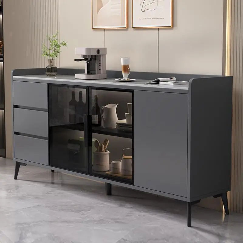 

Modern minimalist solid wood light luxury dining side cabinet living room dining room multi-functional storage tea cabinet