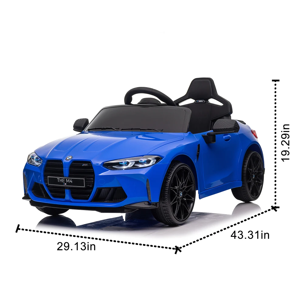12v Kids ride on toy car Three speed adjustable Power display USB LED A handle with wheels and a pull easy to carry