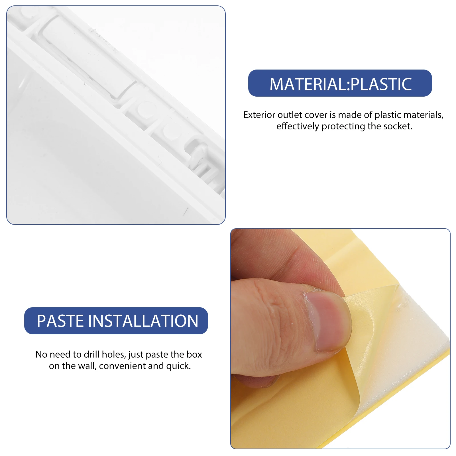 

Waterproof Socket Box Outdoor Electric Outlet Cover Receptacle Weatherproof Electrical White Paste Installation Convenience