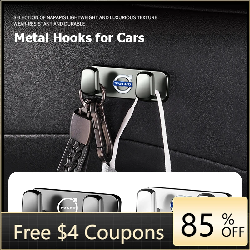 

Cup Holders 2026 Hot New Volvo Car Hooks Phone Holder Stable Hanging Double Hook For Volvo XC90 V90 V60 XC60 V40 EC40 EX40 S80 S