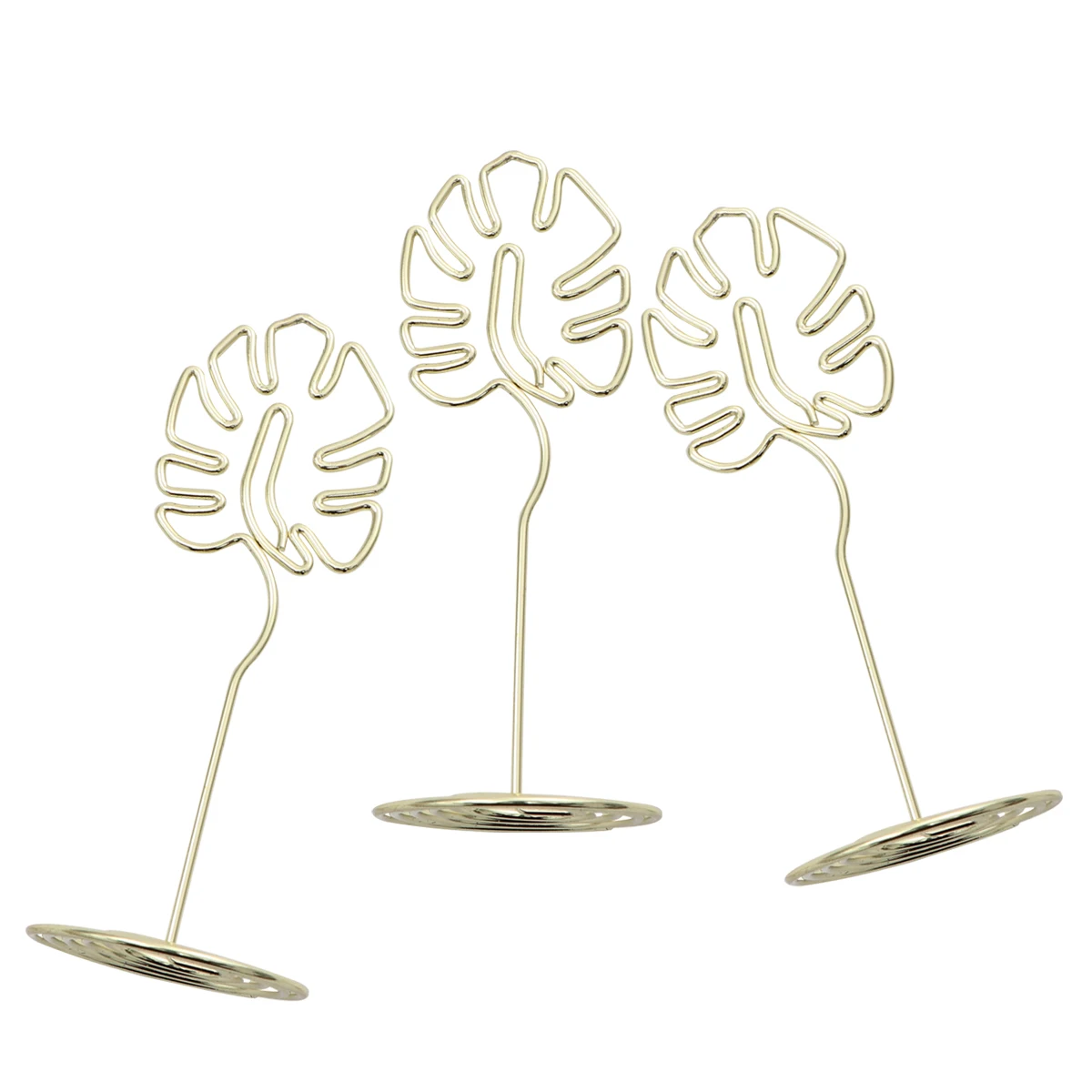 

3 Pcs Decorations Business Card Holder Monstera Desk Accessories Clip Office Banquet