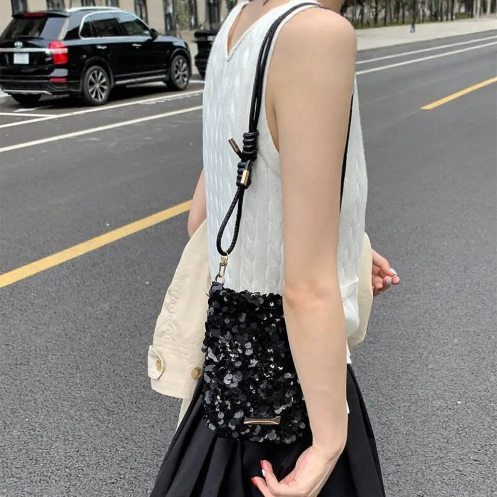 Fashionable Blingbling Sequin Crossbody Bag Cute Handbag Glitter Bag Large Capacity Mini Square Bag Streetwear