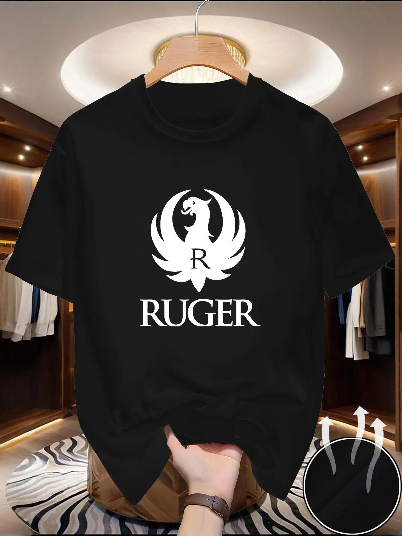 

Мужская домашняя одежда с круглым вырезом и короткими рукавами, с принтом, в нескольких цветах, с рисунком головы орла Ругера.