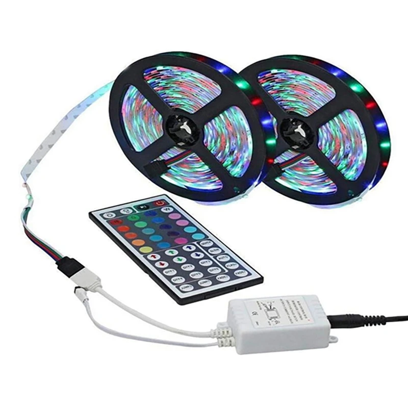 10 Meter Led Strip Light 3528 RGB Waterproof Remote Controller 44 Keys Plate Color Random