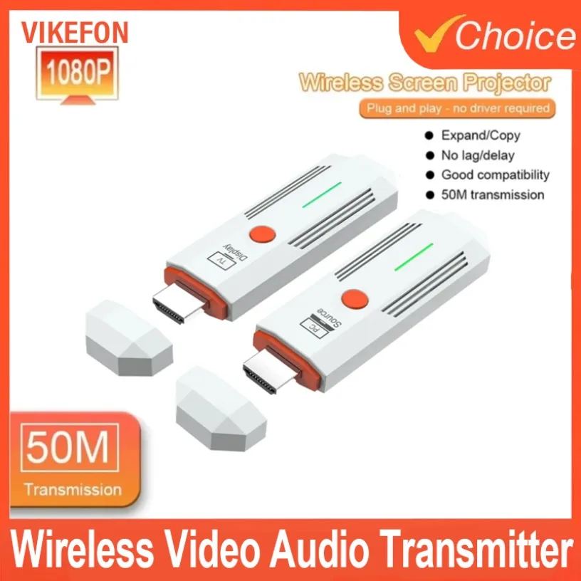 

1080P 50M беспроводной видеопередатчик и комплект приемника TV Stick Dongle адаптер для ТВ-приставки монитор проектор ПК HDMI-совместимый
