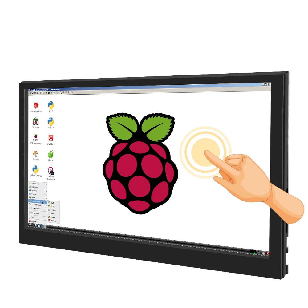 Monitor7inch stand HDMI LCD Screen Raspberry Pi 5 for Portable Monitor TFT Laptop Compatible 1024*600 AIDA64 module Leather Case