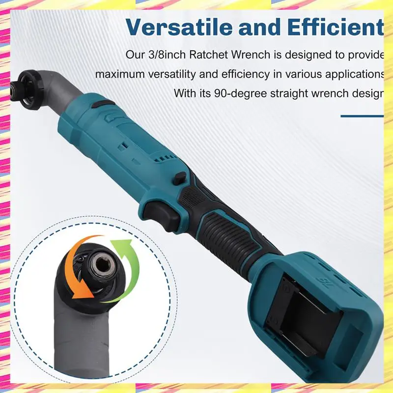 ABJJ Cordless Impact Wrench Brushless 90 Degree Right Angle Small Electric Ratchet Wrench 1/4 Collet For 18V Battery