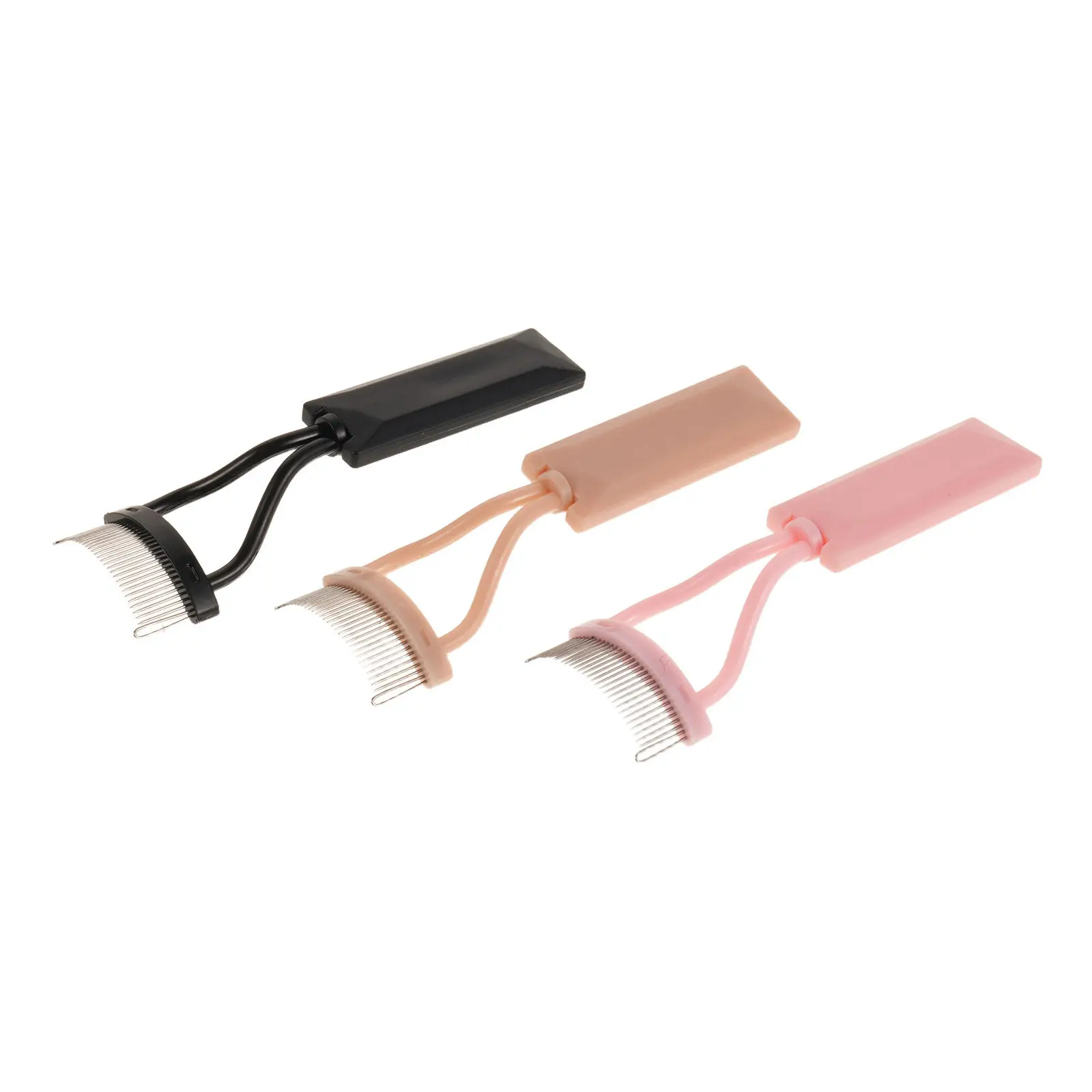 3Pcs Eyelash Separator Tool Metal Lash Styling Comb with Fine Steel Pins Secure Grip for Lash Extensions Daily Grooming Makeup