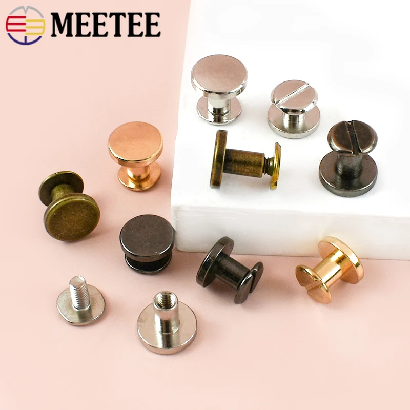 

10-50Pcs 5-8mm Metal Screw Nail Flat Head Rivet Buckle Belt Spikes for Clothes Leather Punk Studs Scrapbook Installation Nails
