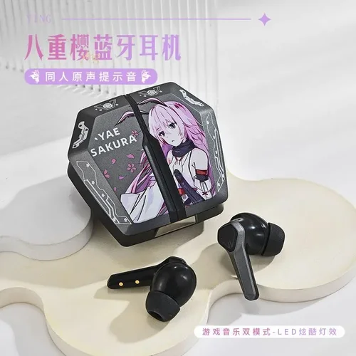 Imagen 2 del producto Honkai Impact 3 Yae Sakura auriculares Anime HIFI auriculares inalámbricos con Bluetooth juego inteligente reducción de ruido auriculares para juegos de rol