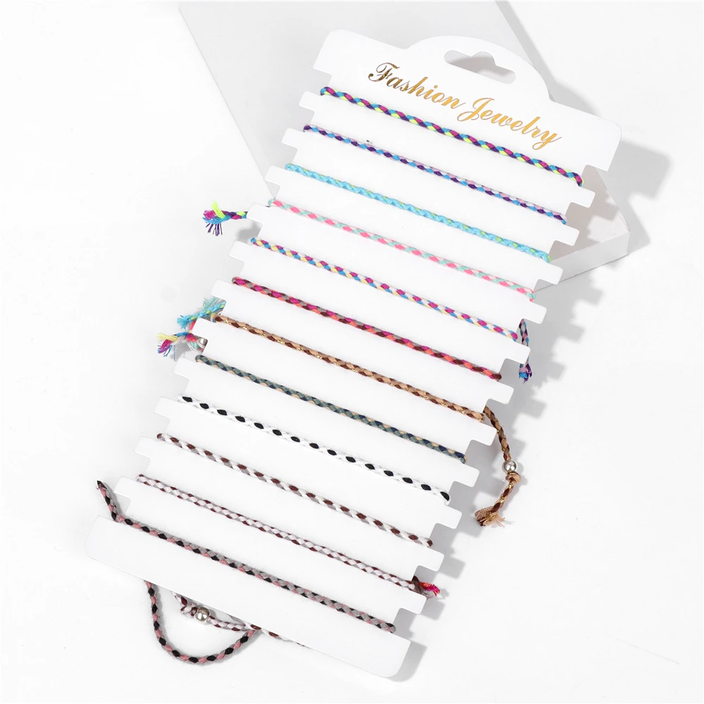 Wholesale 12pcs/set Bohemia Bracelet Set Colorful Natural Stone Crystal Seed Beads Evil Eye Braided Bracelets For Women Men