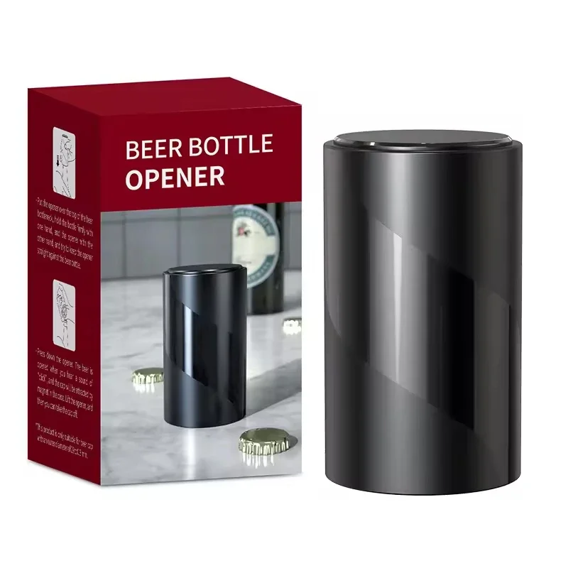 Mini Magnetic Stainless Steel Beer Soda Bottle Opene Bottle Opener Black Color Small Beer Bottle Opener for Bar