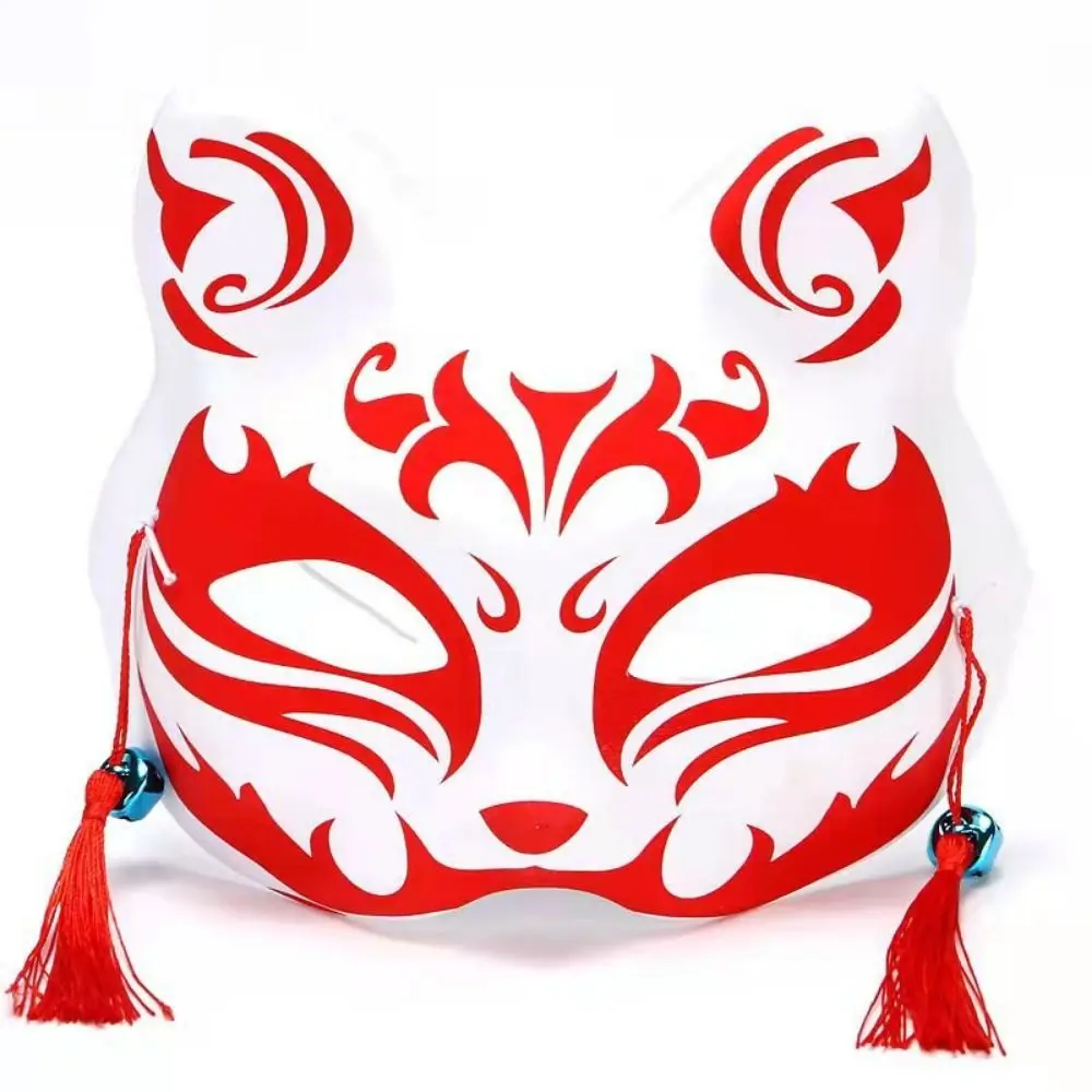 2Pcs Portable Japanese Anime Foxes Mask Hand-Painted Cosplay Half Face Masks Anime Exquisite Anime Cosplay Accessories Festival