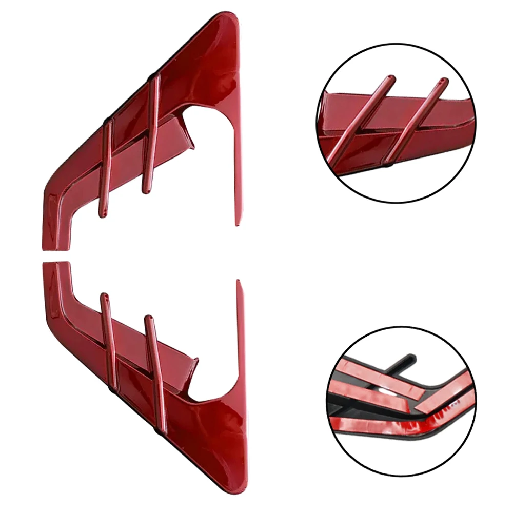 Car Stickers For Tesla Model Y 2019-2023 Model 3 2021-2023 Red Side Camera Protector Covers Flank Spoiler Wing Decorative Guards
