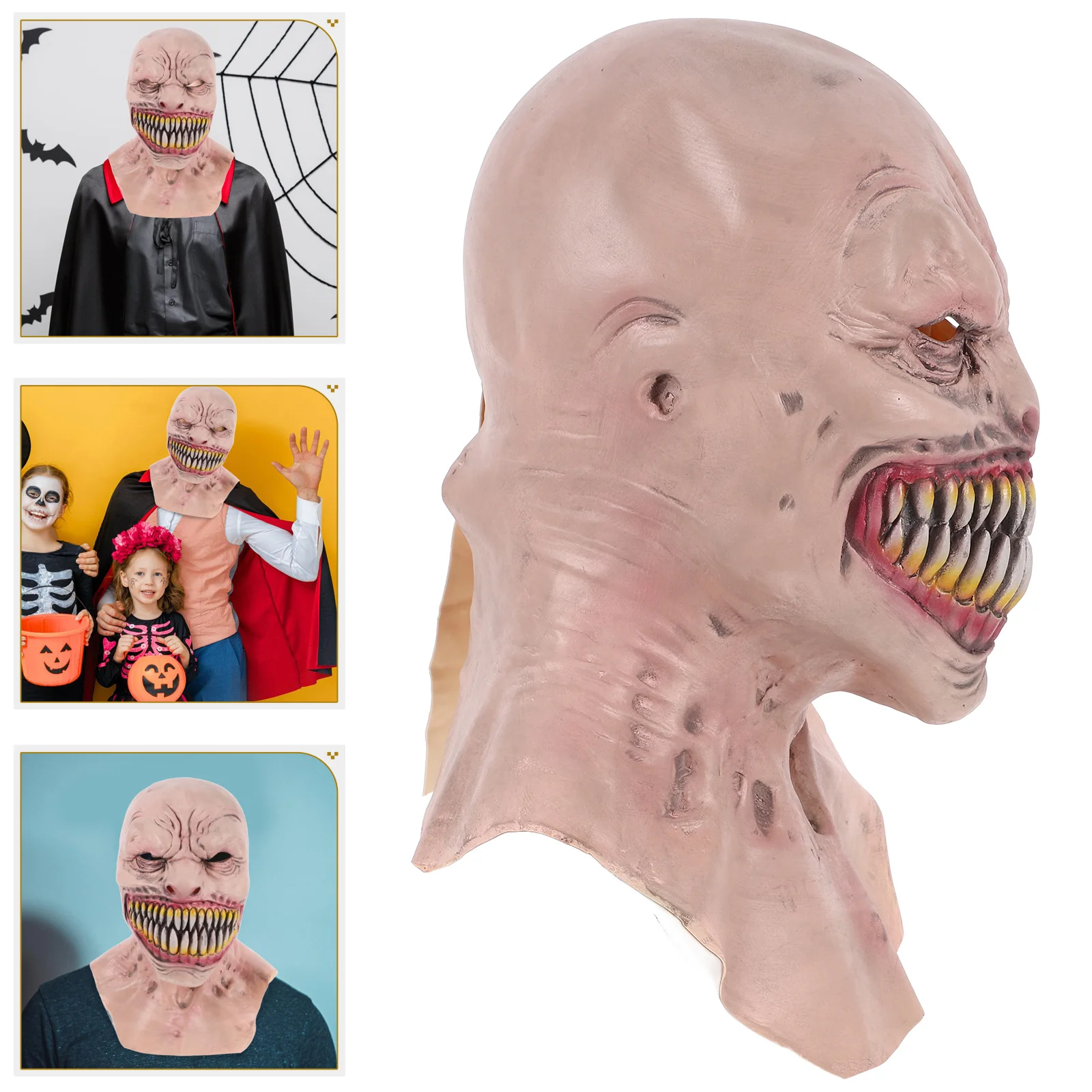 Halloween Mask Scary Evil Ornament Party Costumes Crawl Face Prop Emulsion Cosplay Man