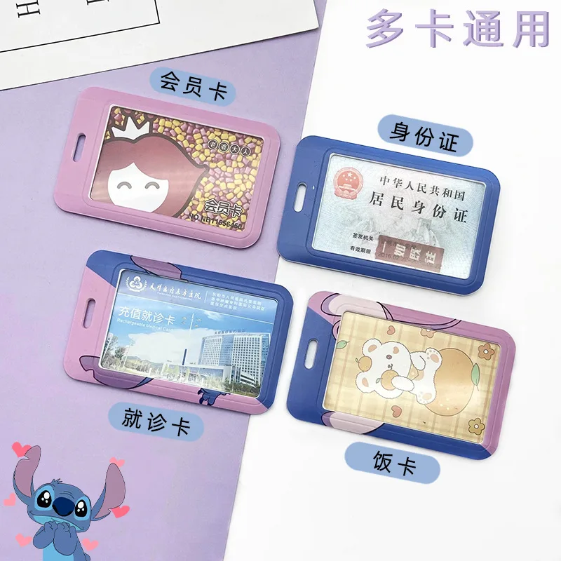 Stitch Disney Student Card Holder ID Creative Slip-out Bus Card ID Holder Access Control IC Card Campus Cards Pack Birthday Gift