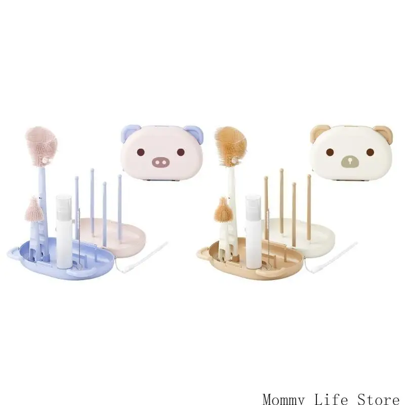 

Портативная детская очистка бутылок набор кистей силиконовой очиститель сосков с коробкой для хранения