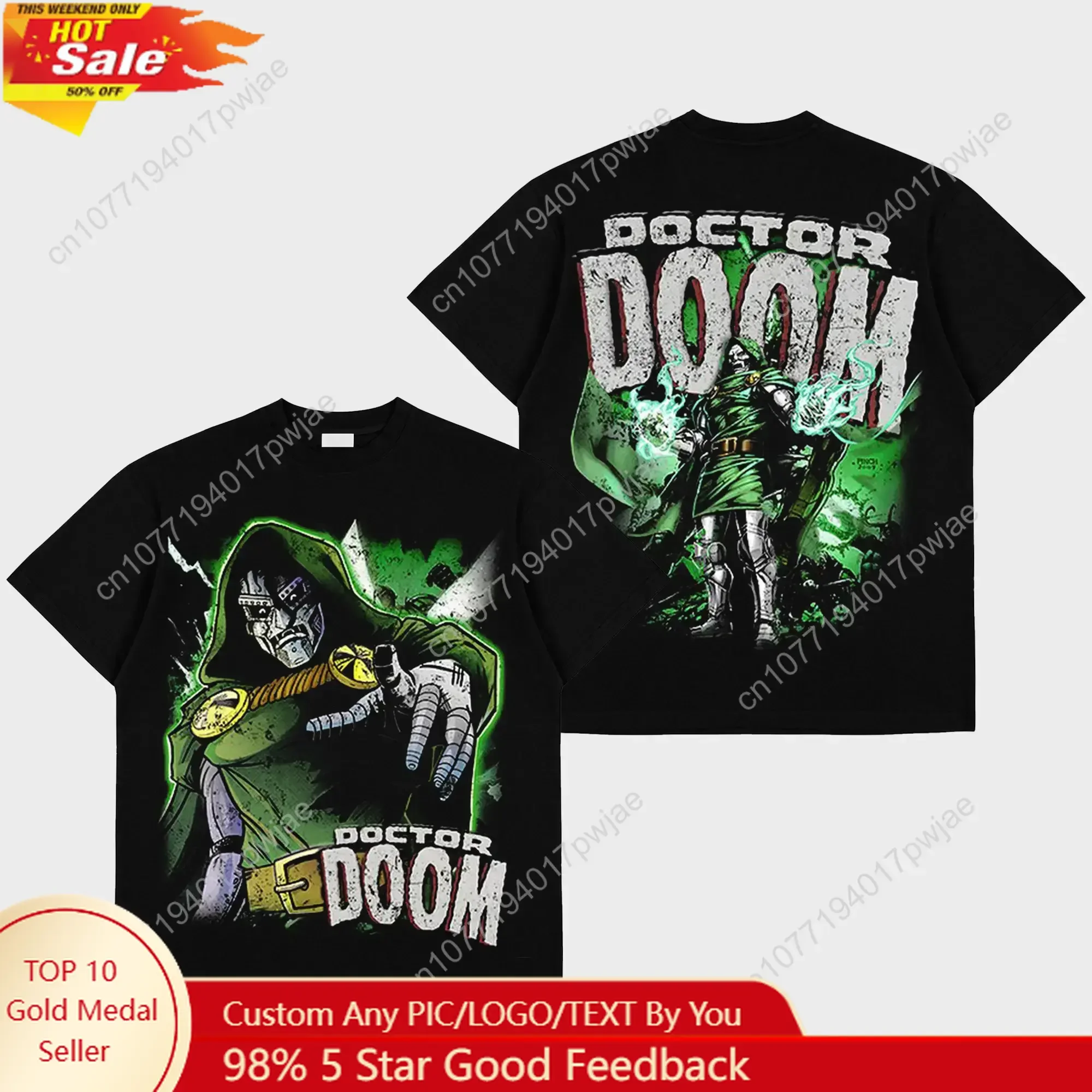 

Doctor Doom Premium Cotton T-Shirt, Villain Victor Von Doom Graphic Shirt, Fantastic Four Enemy Tee, Character Comics Fans Shirt
