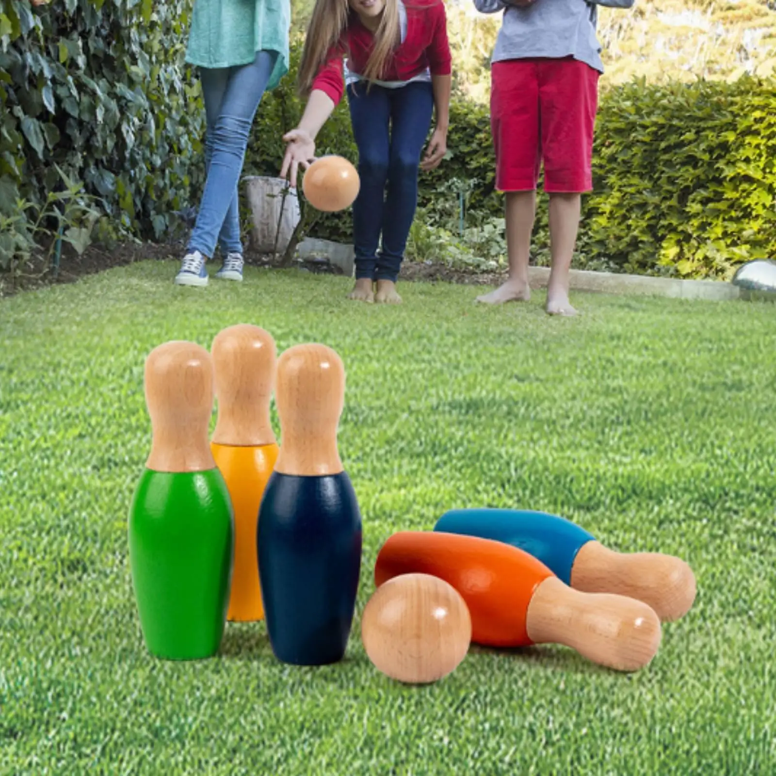 Indoor Children Bowling Game Set Made of Beech Wood for Early Education and Family Fun