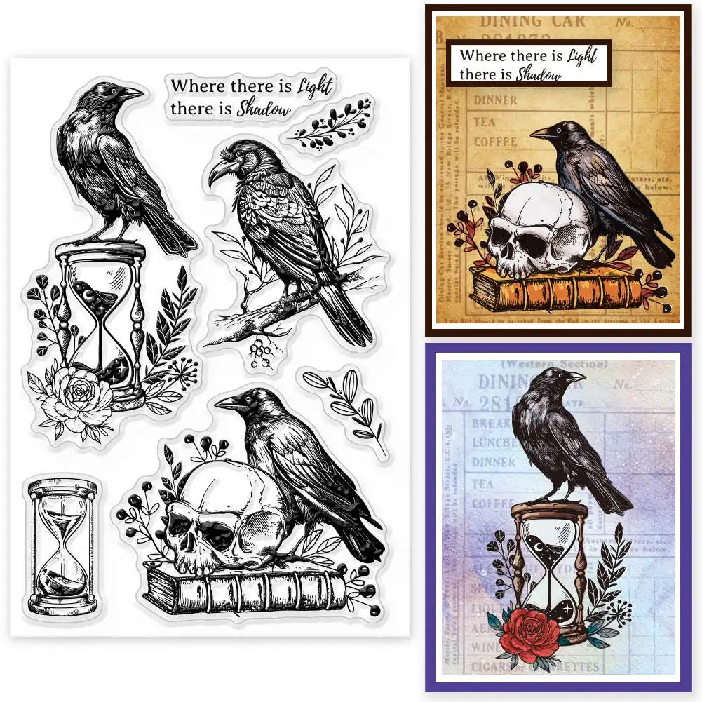 2023 New crow stamp Clear Stamps for Scrapbooking Transparent Silicone Rubber DIY Photo Album Decor 1109