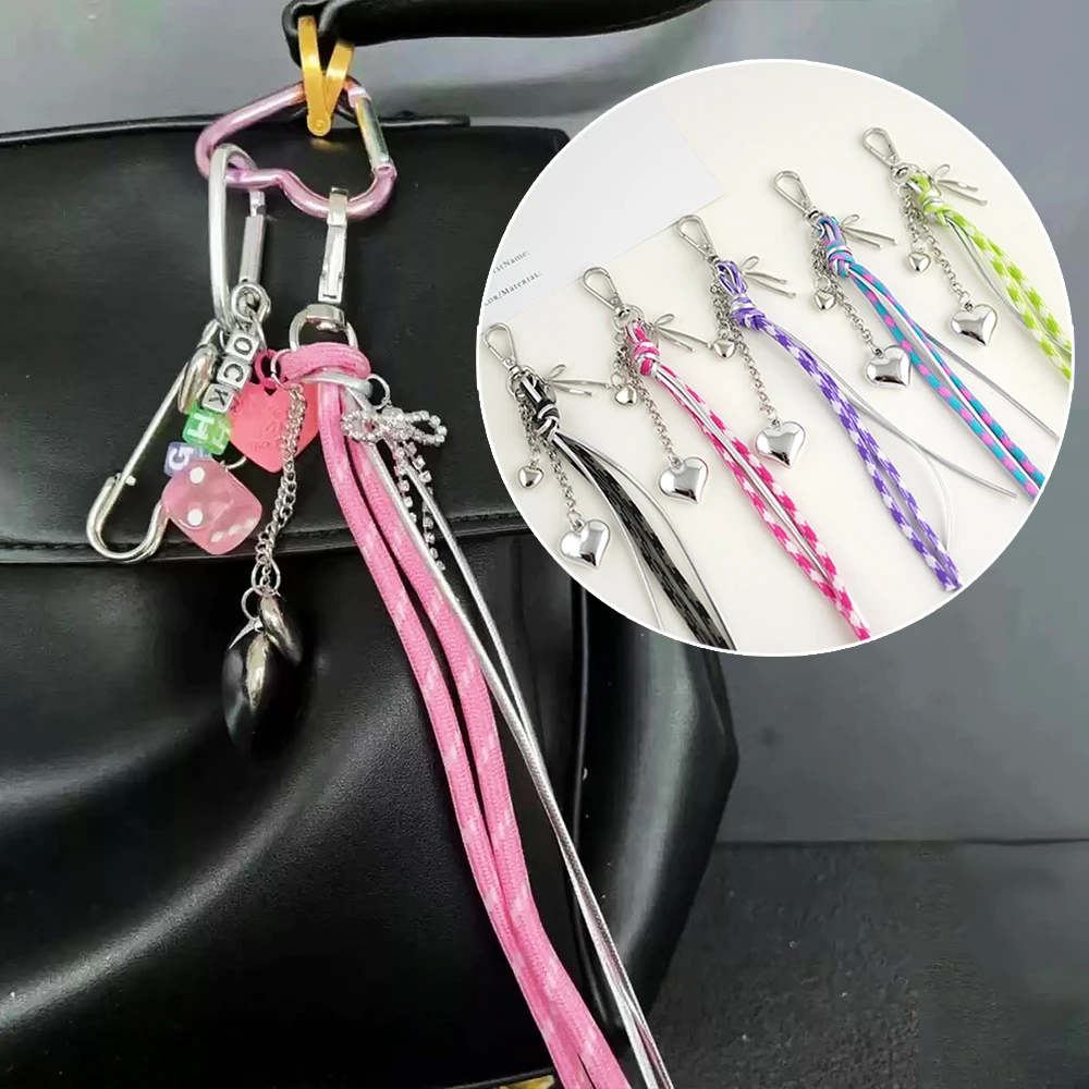 Korean Fashion Nylon Handmade Rope Couple Style Hand and Feet Chian Vintage Keychain Bag Pendant Decoration with Key Buckle