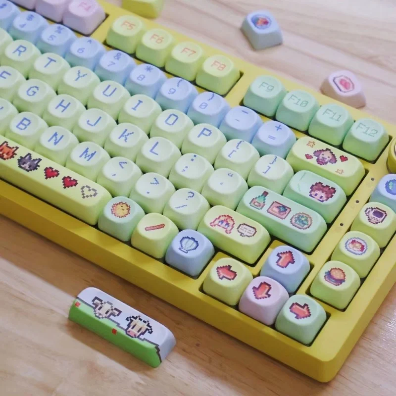 Cute series keycaps, MOA height, suitable for all kinds of mechanical keyboards, suitable for both men and women.