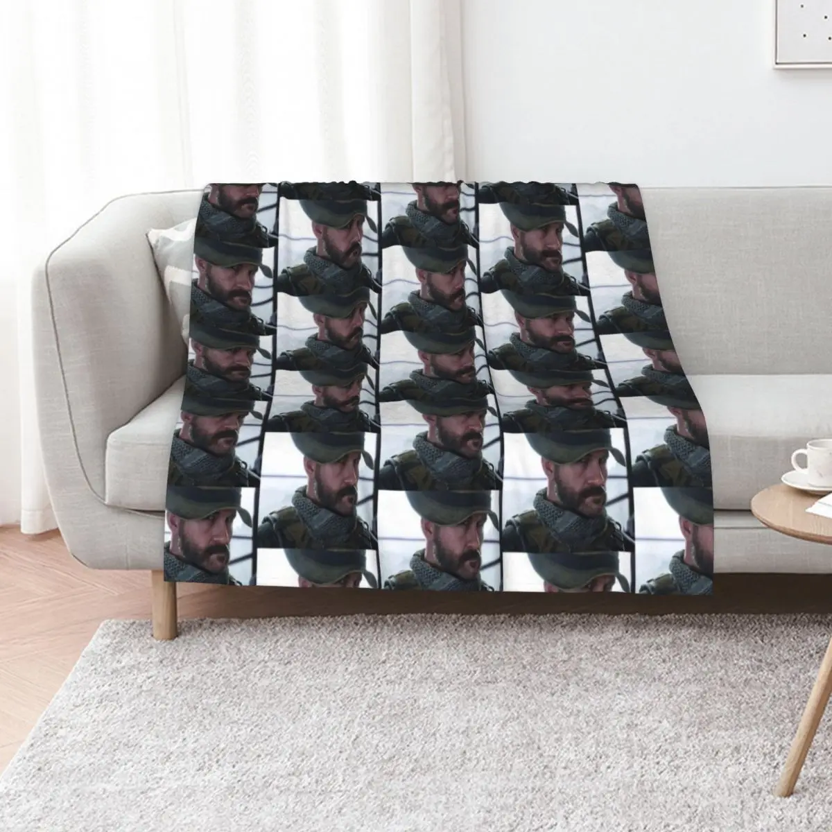 Captain John Price Throw Blanket Heavy bed plaid funny gift Plaid Blankets Sofas Of Decoration Thins Blankets