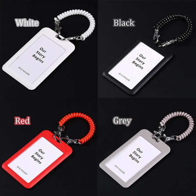 Anti Loss Bus Access Card with Retractable Elastic Rope Spring Rope  ID Card Sleeve  Student Card Sleeve  Pull and Hang Rope