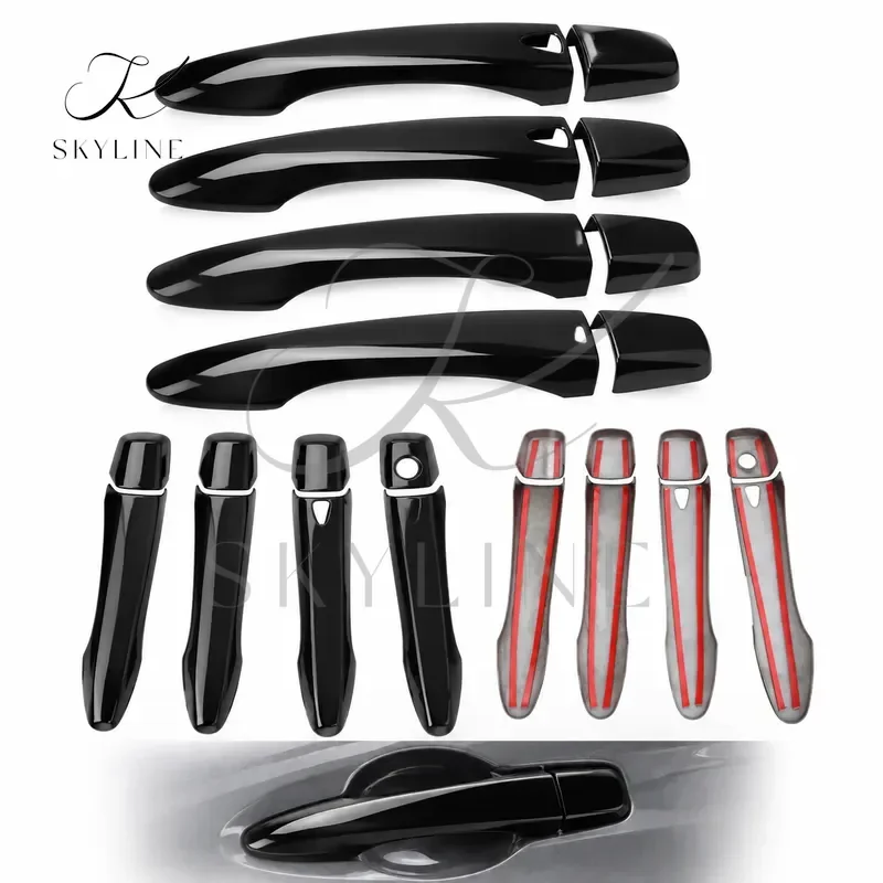 1 Set Exterior Door Handle Cover Trim ABS Fit For Nissan Rogue Murano Maxima Glossy Black