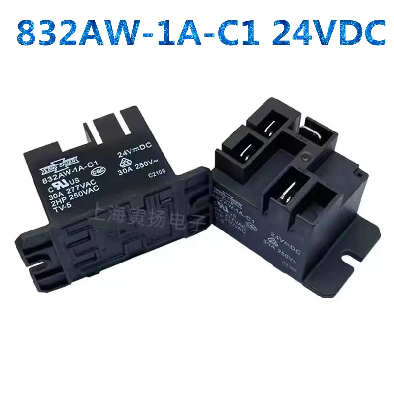 5Pcs, Relay 832AW-1A-C1-12VDC, 24VDC, 30A, 250VAC, 4Pin, 832AW-1A-C1/24V DC, 100% New