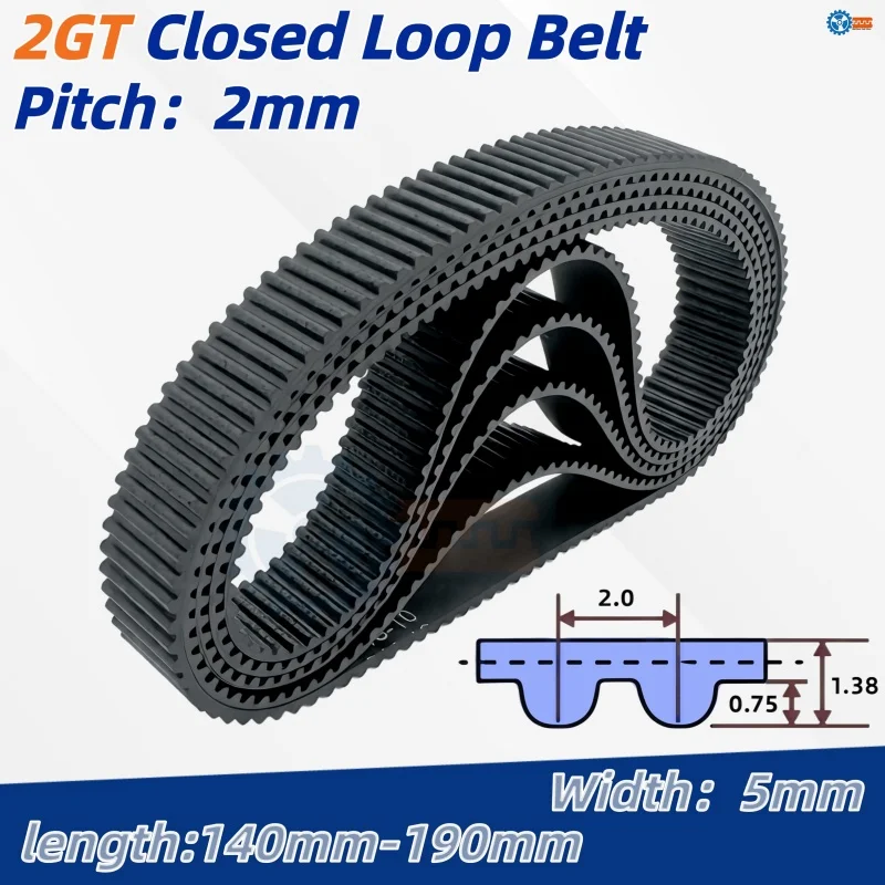 

High Precision 2GT Closed Loop Timing Belt 5mm Wide 140-196mm GT2-150/160/162 for Ender 3 CR-10 3D Printer Drive Belt
