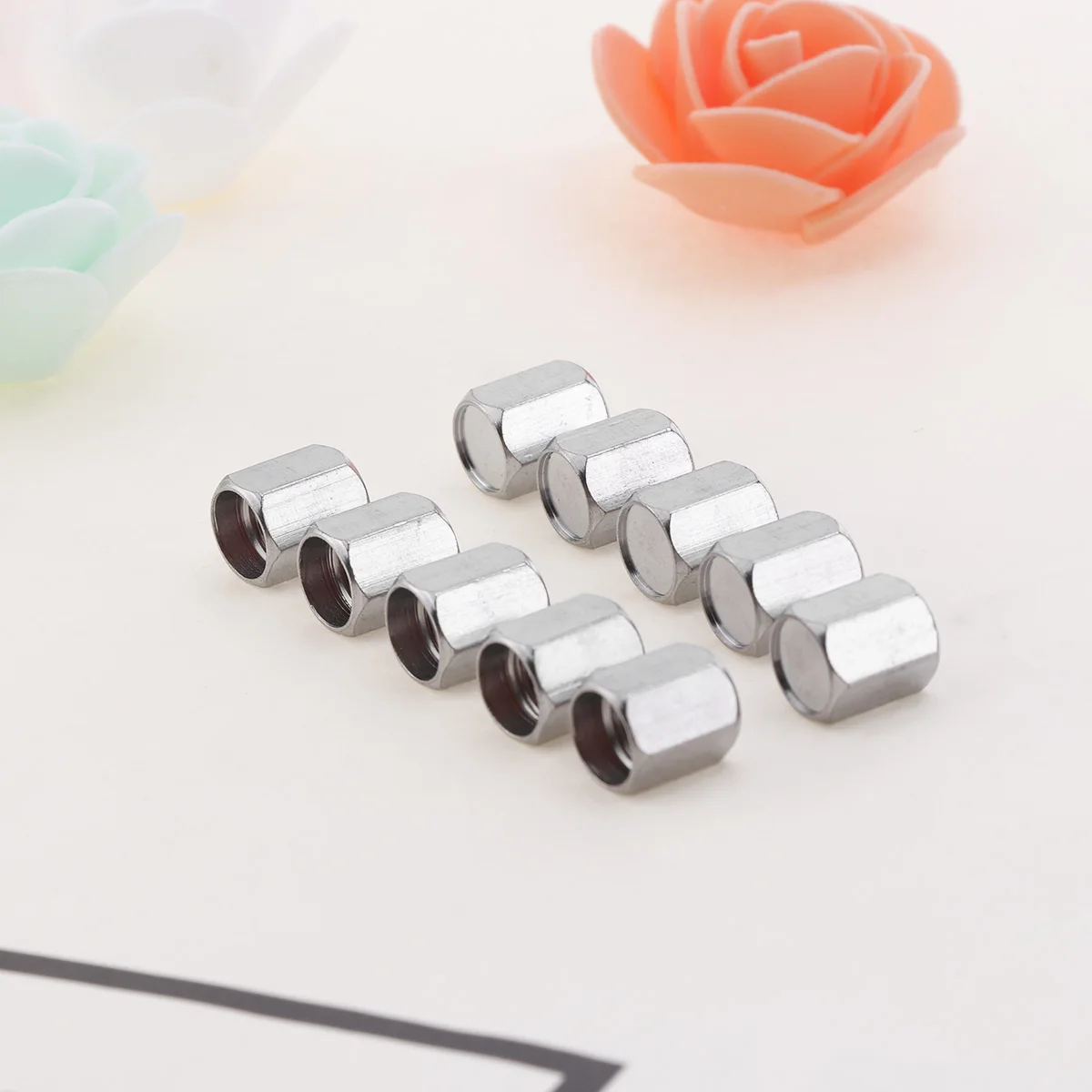 

20 Pcs Gas Nozzle Cap Tire Valve Caps Wheel Stem Auto Hexagon Bicycle Bike Hexagonal